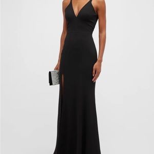 Dress the population black plunge dress